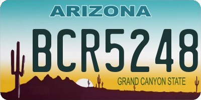 AZ license plate BCR5248