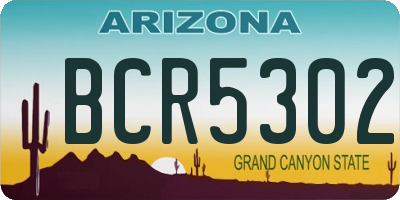 AZ license plate BCR5302