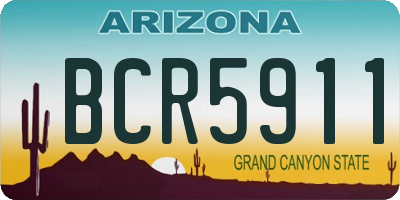 AZ license plate BCR5911