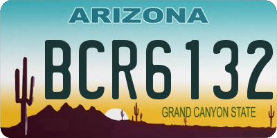 AZ license plate BCR6132