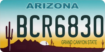 AZ license plate BCR6830