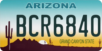 AZ license plate BCR6840