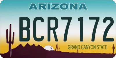 AZ license plate BCR7172