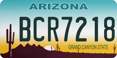 AZ license plate BCR7218