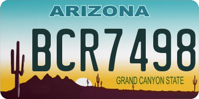 AZ license plate BCR7498