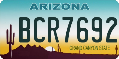 AZ license plate BCR7692