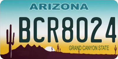 AZ license plate BCR8024