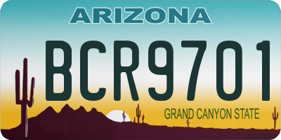 AZ license plate BCR9701