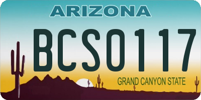 AZ license plate BCS0117