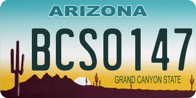 AZ license plate BCS0147