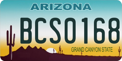 AZ license plate BCS0168