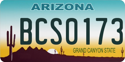 AZ license plate BCS0173