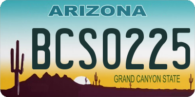 AZ license plate BCS0225