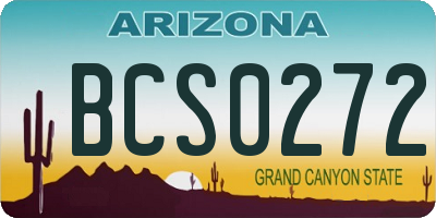 AZ license plate BCS0272