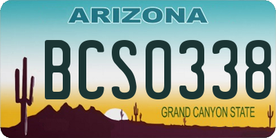 AZ license plate BCS0338