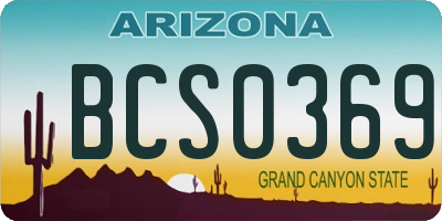 AZ license plate BCS0369