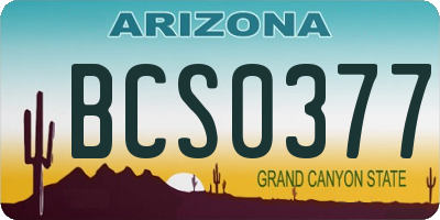 AZ license plate BCS0377