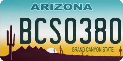 AZ license plate BCS0380