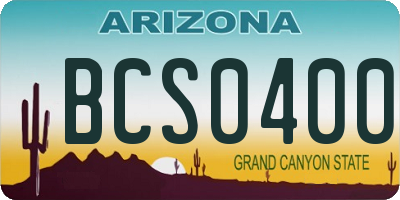 AZ license plate BCS0400