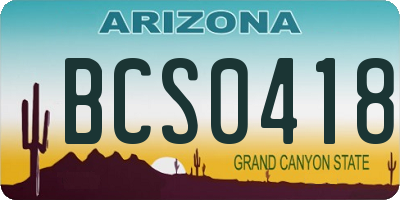 AZ license plate BCS0418