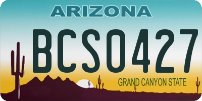 AZ license plate BCS0427