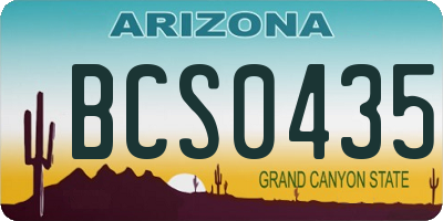 AZ license plate BCS0435