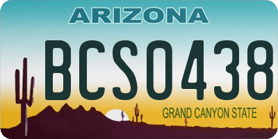 AZ license plate BCS0438