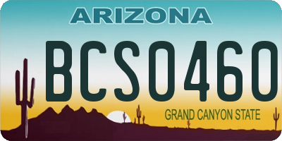 AZ license plate BCS0460