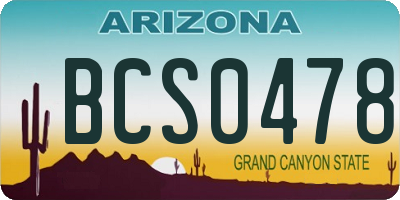 AZ license plate BCS0478