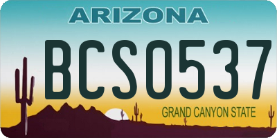 AZ license plate BCS0537