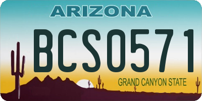 AZ license plate BCS0571