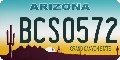 AZ license plate BCS0572