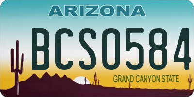 AZ license plate BCS0584