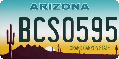 AZ license plate BCS0595