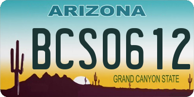 AZ license plate BCS0612