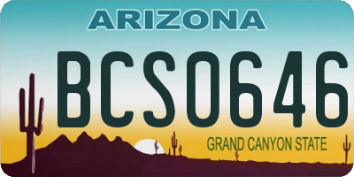 AZ license plate BCS0646