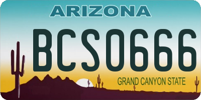 AZ license plate BCS0666