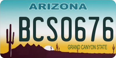 AZ license plate BCS0676