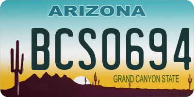 AZ license plate BCS0694