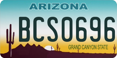 AZ license plate BCS0696