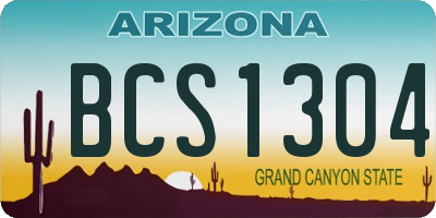 AZ license plate BCS1304