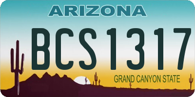 AZ license plate BCS1317