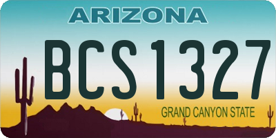 AZ license plate BCS1327