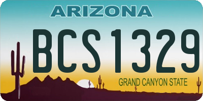 AZ license plate BCS1329