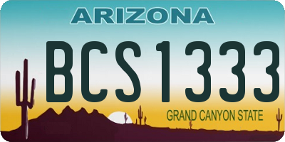 AZ license plate BCS1333