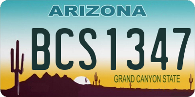 AZ license plate BCS1347