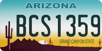 AZ license plate BCS1359