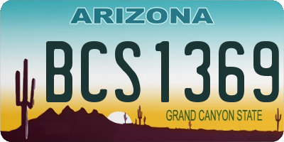 AZ license plate BCS1369