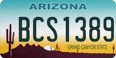 AZ license plate BCS1389