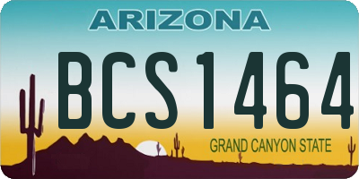 AZ license plate BCS1464